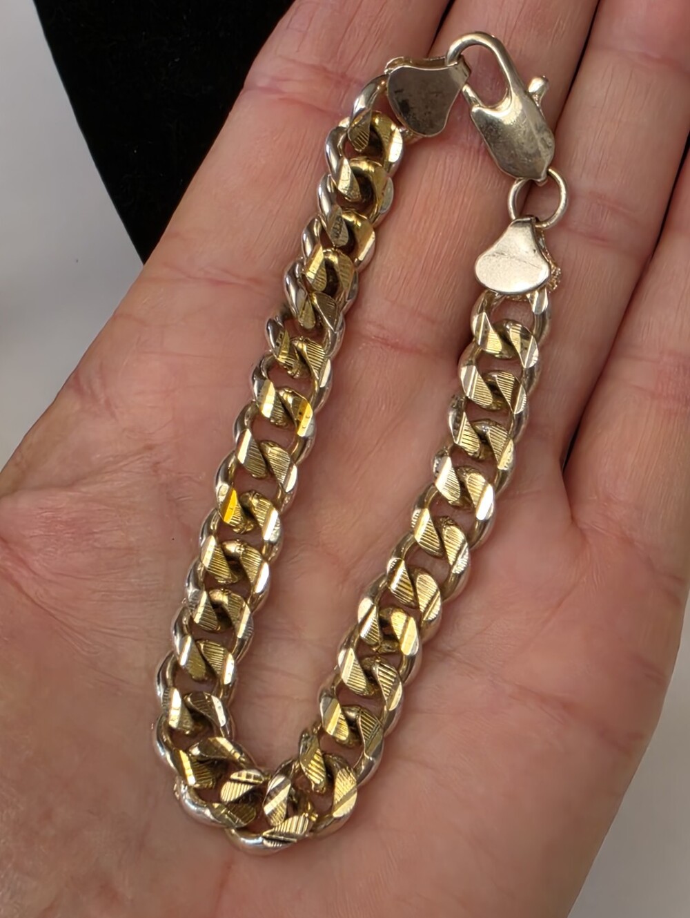 Men's 925 Sterling Silver 10MM Italian Curb Cuban Chain Link Bracelet 8"